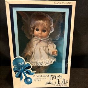 Vintage 1981 Playmates Tiara Dolls 8” “Baby Dear” In Original Box
